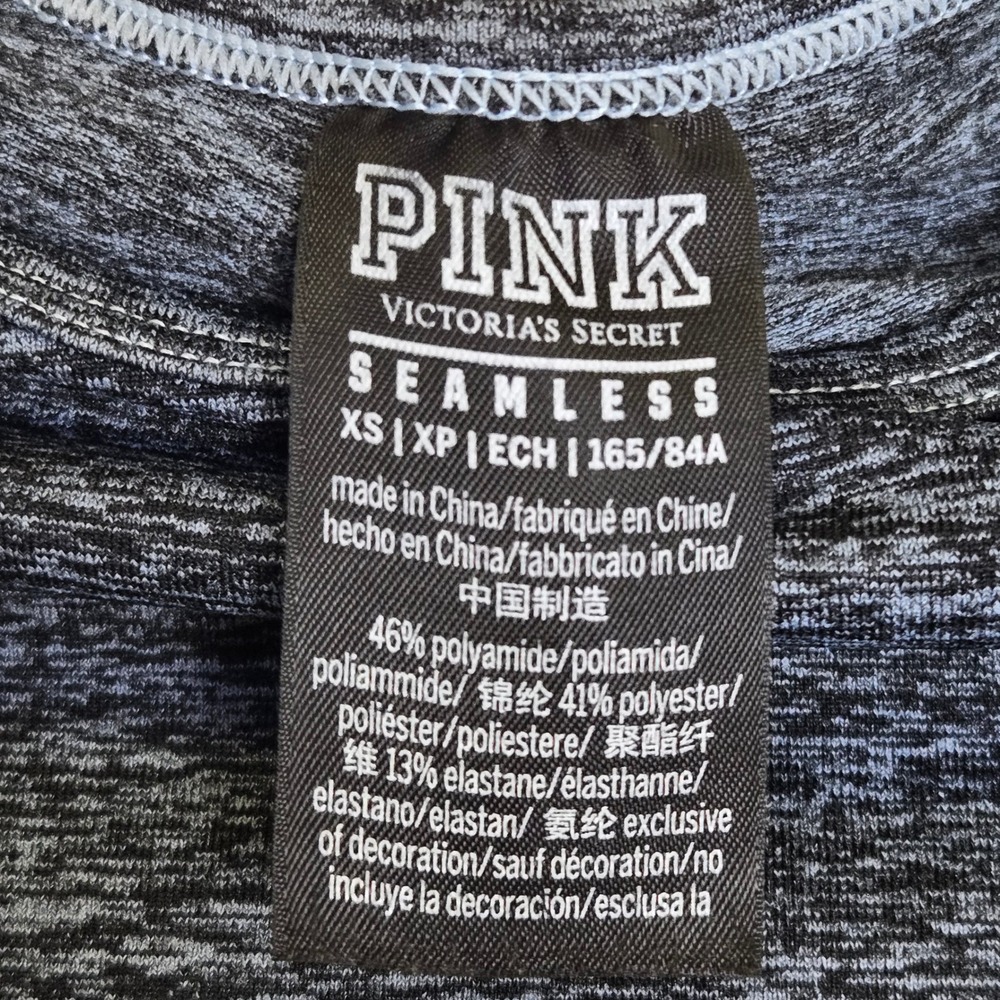 PINK Victorias Secret Seamless Long Sleeve Cropped Active Top w/ Thumb Holes, XS - Picture 7 of 8
